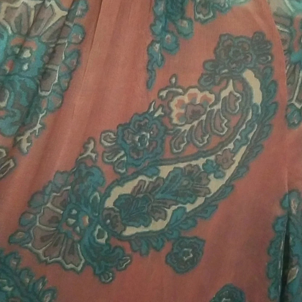 Free People Moonstruck XS Dress Paisley Baby Doll Dress Long Sleeve & Pockets